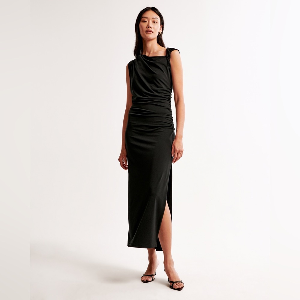 Abercrombie & Fitch Draped asymmetrical maxi dress